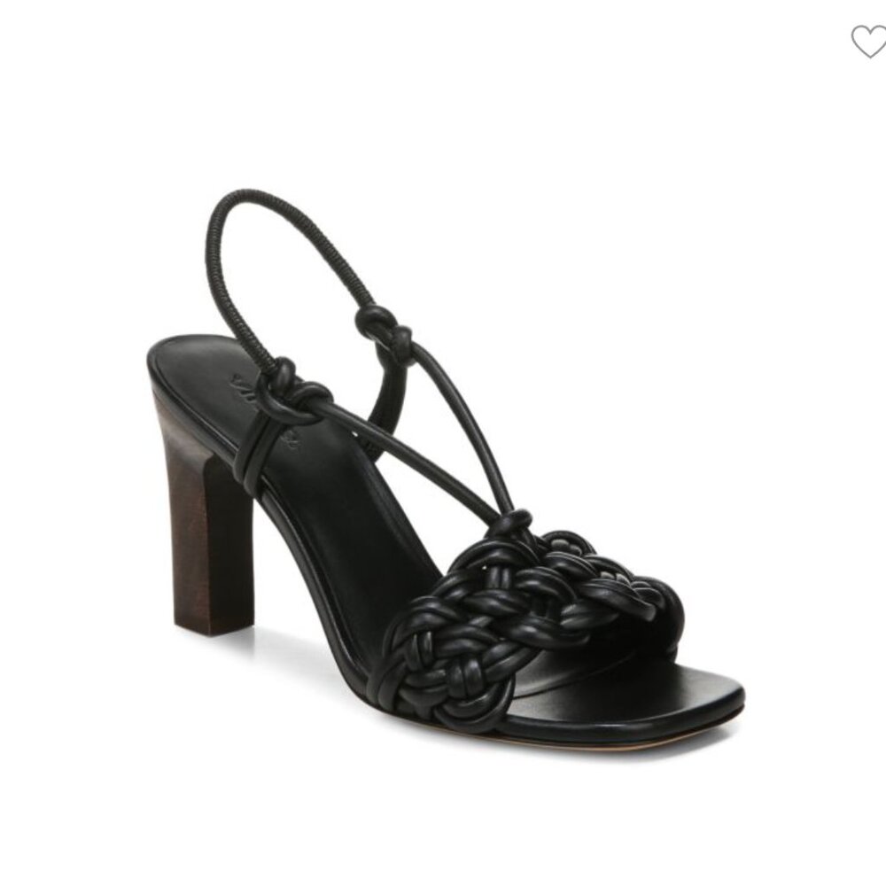 Vince Black Heels with Strappy Design